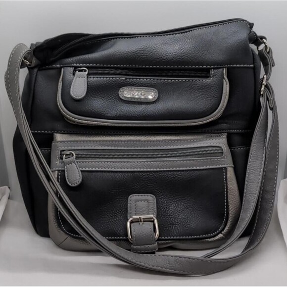 Multisac Shoulder Bag~Crossbody Bag~Purse~Handbag~Black/Gray~Very Good - Picture 1 of 8